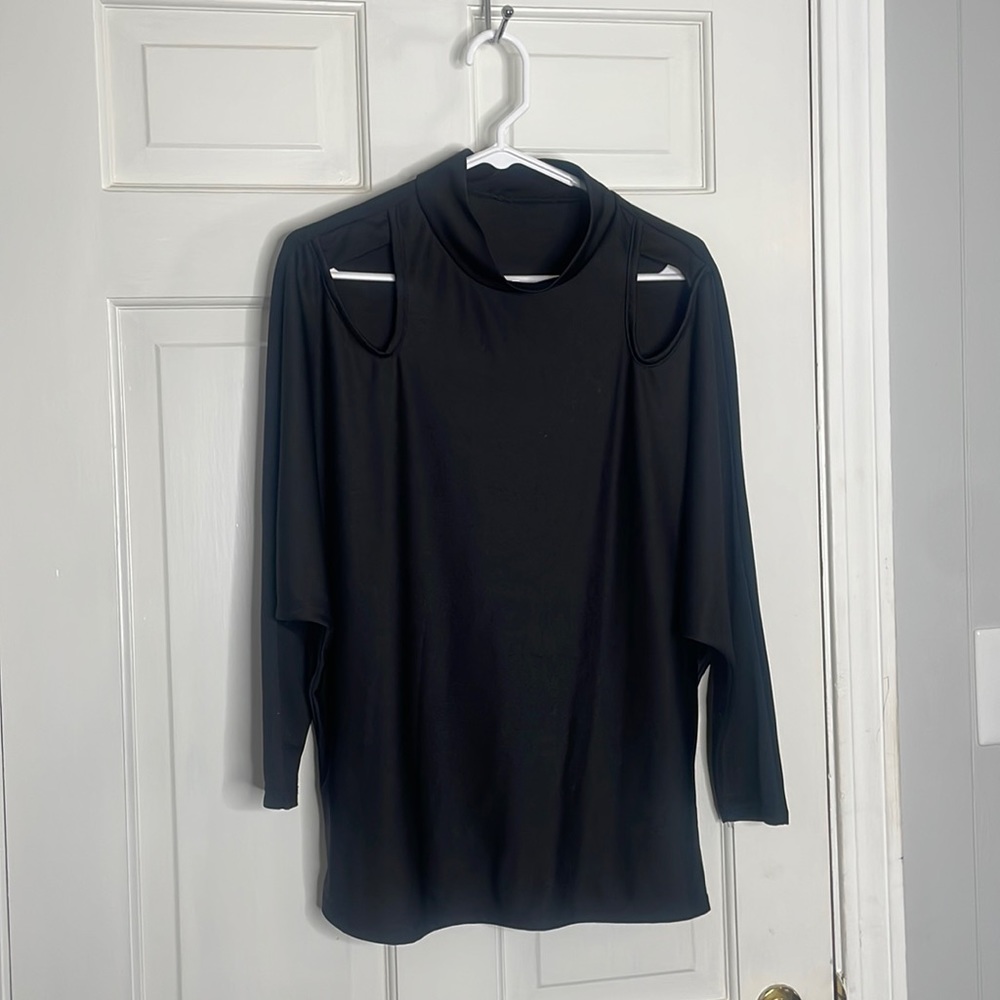 Black cut out blouse